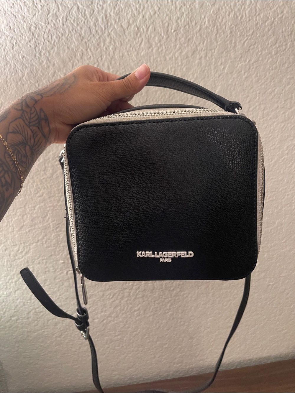 Karl Lagerfeld Black Box Crossbody Bag